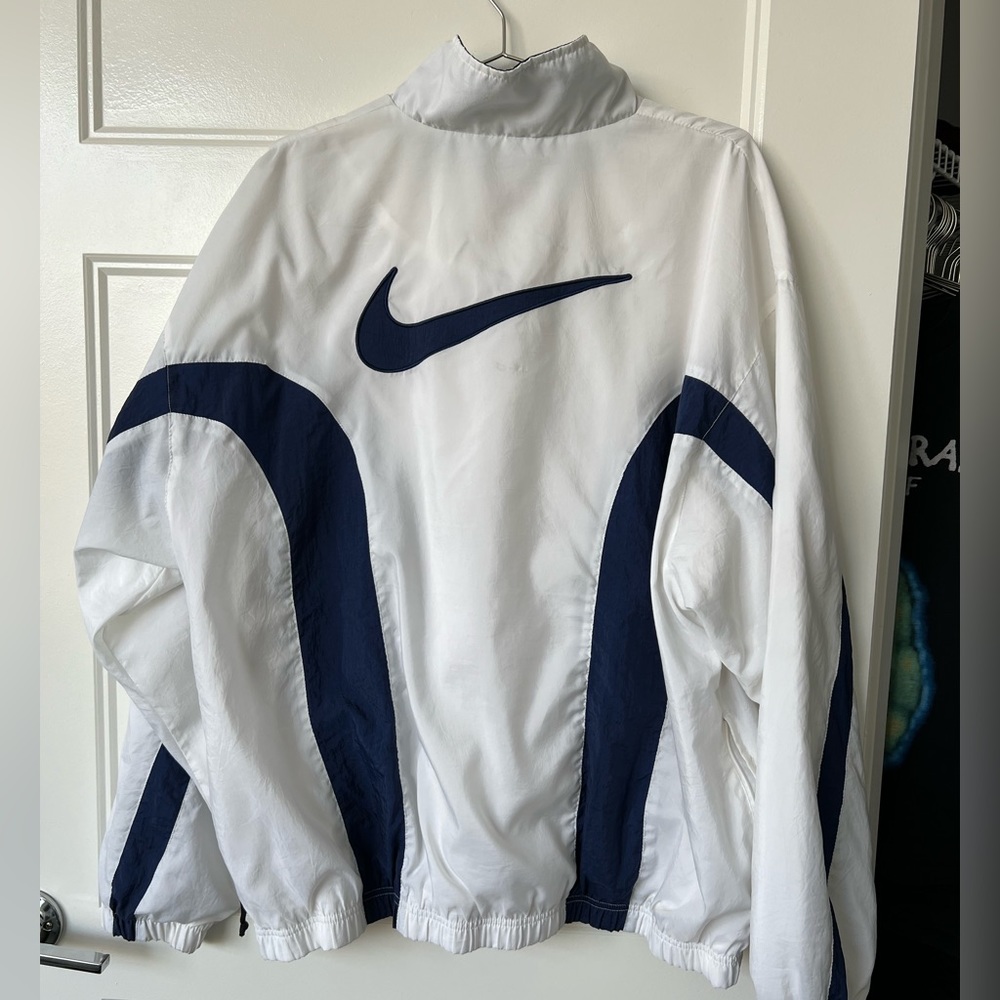 Vintage Nike Windbreaker Navy Blue & White - XL